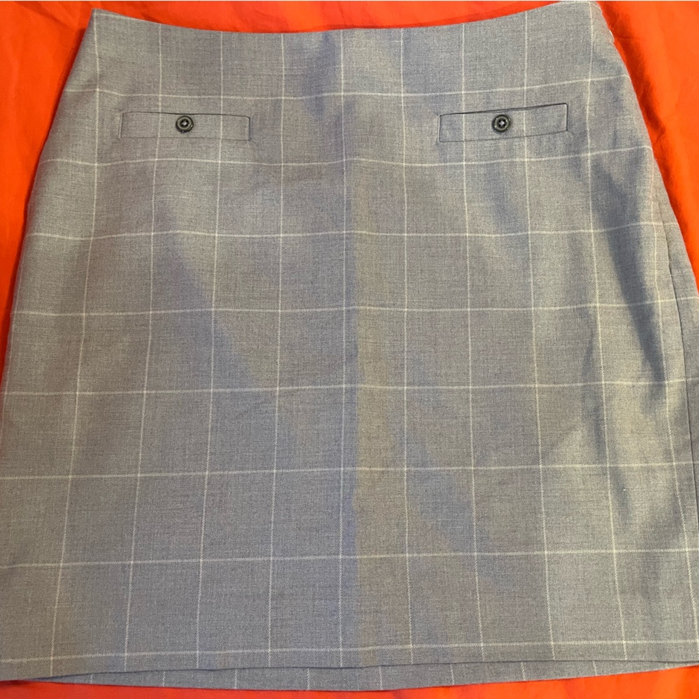 Banana Republic Fully Lined Gray Checkered Skirt